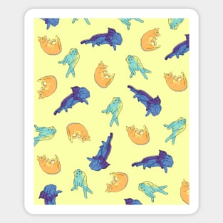 Cats Pattern - Baby Yellow Background Sticker